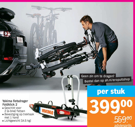 aanbidden Carry merk Yakima fietsdrager folder aanbieding bij Albert Heijn - details