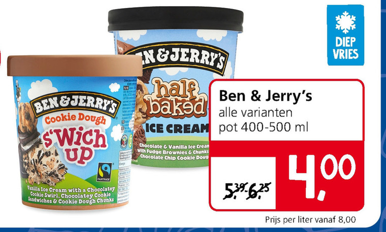 Ben and Jerrys   ijsspecialiteit folder aanbieding bij  Jan Linders - details