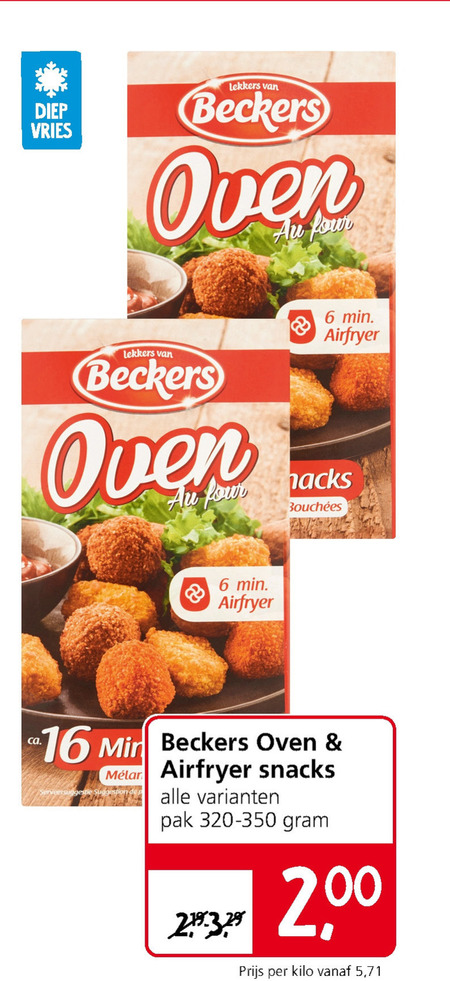 Beckers   bitterballen, snack folder aanbieding bij  Jan Linders - details