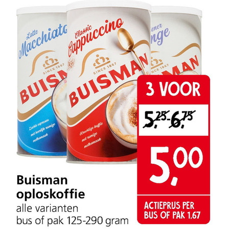 Buisman   oploskoffie folder aanbieding bij  Jan Linders - details