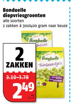 Bonduelle   diepvriesgroente folder aanbieding bij  Poiesz - details