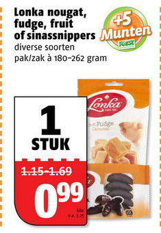 Lonka   fudge, snoep folder aanbieding bij  Poiesz - details