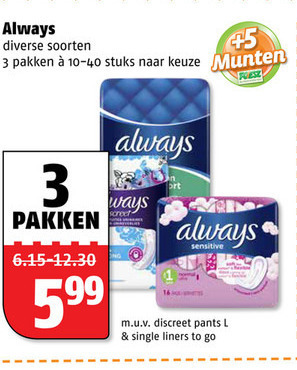 Always   inlegkruisjes, maandverband folder aanbieding bij  Poiesz - details