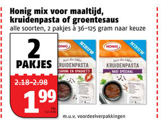 Honig   maaltijdmix, maaltijdsaus folder aanbieding bij  Poiesz - details