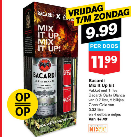 Bacardi   rum folder aanbieding bij  Hoogvliet - details