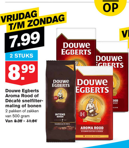 Douwe Egberts   koffie, koffiebonen folder aanbieding bij  Hoogvliet - details