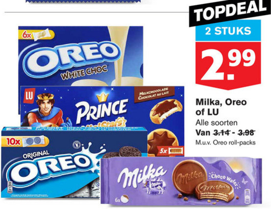 Milka   chocolade, biscuits folder aanbieding bij  Hoogvliet - details