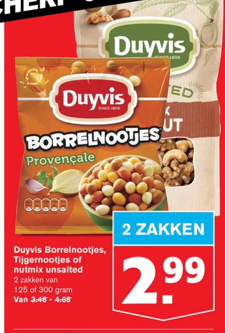 Duyvis   borrelnootjes, noten folder aanbieding bij  Hoogvliet - details