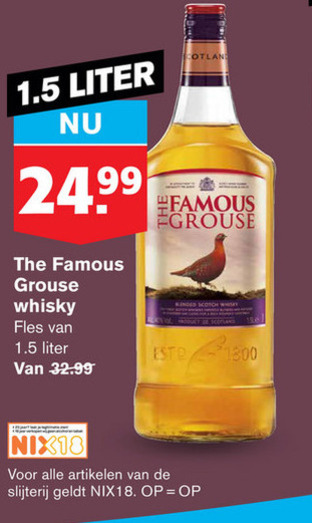 Famous Grouse   whisky folder aanbieding bij  Hoogvliet - details