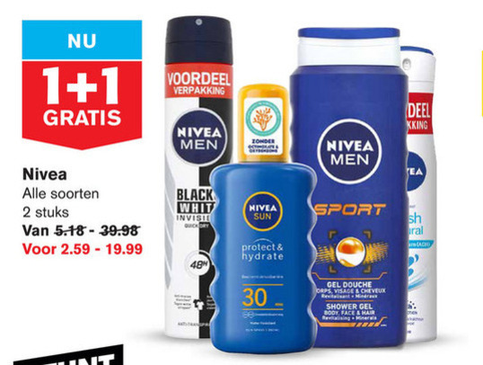 Nivea   deodorant, scheergel folder aanbieding bij  Hoogvliet - details