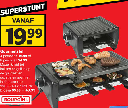 Bourgini gourmetset folder aanbieding bij Hoogvliet details