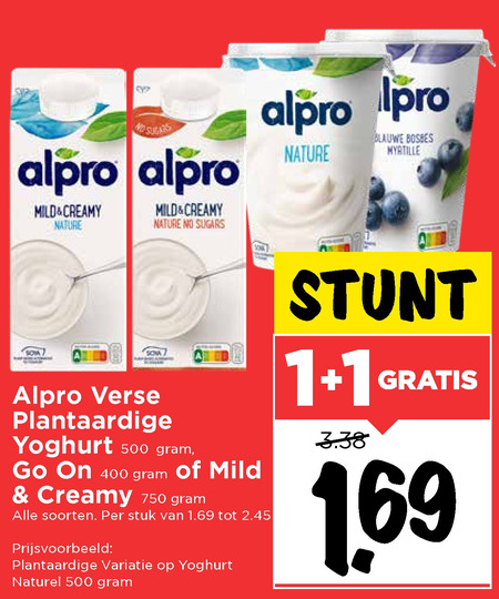 Alpro   soja yoghurt folder aanbieding bij  Vomar - details