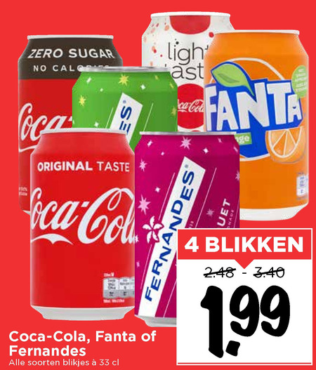 Fanta   frisdrank, cola folder aanbieding bij  Vomar - details