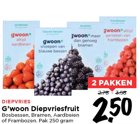 Gwoon   diepvriesfruit folder aanbieding bij  Vomar - details