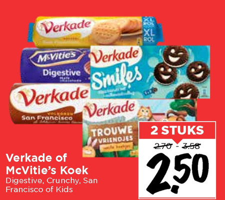 Verkade   kinderbiscuit, biscuits folder aanbieding bij  Vomar - details