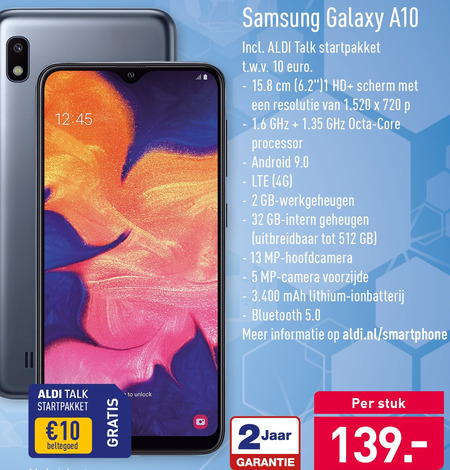 Samsung   simlock vrije mobieltje folder aanbieding bij  Aldi - details