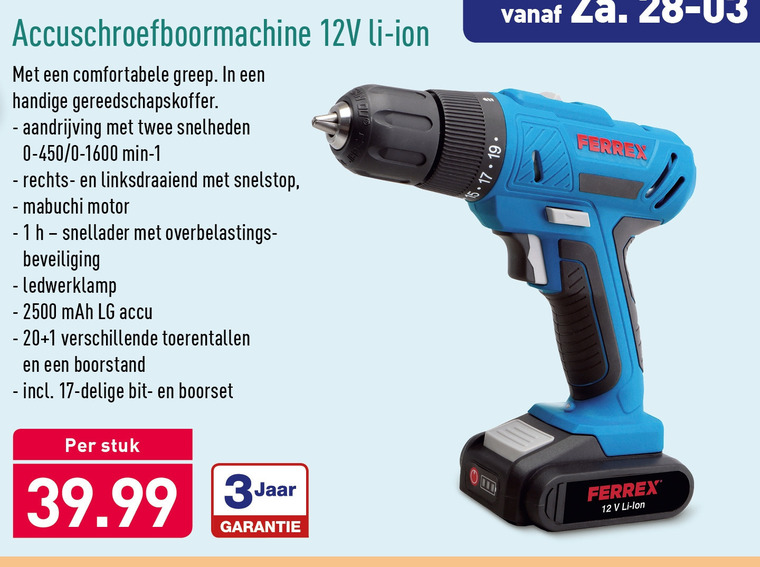 Ferrex   accuboormachine folder aanbieding bij  Aldi - details