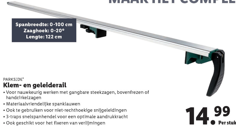 Parkside   geleiderail folder aanbieding bij  Lidl - details