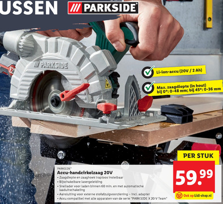 Parkside   handcirkelzaag folder aanbieding bij  Lidl - details