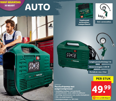 Parkside   draagbare compressorset folder aanbieding bij  Lidl - details