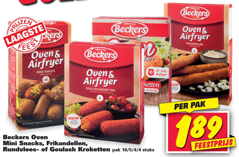 Beckers   frikandellen, kroket folder aanbieding bij  Nettorama - details