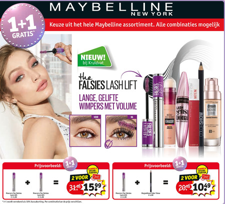 Maybelline   eyeliner, cosmetica folder aanbieding bij  Kruidvat - details