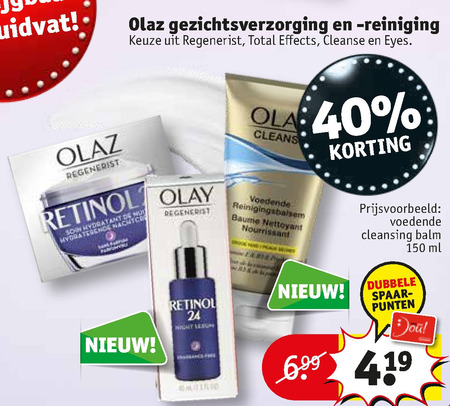 Olaz   nachtcreme, gezichtsreiniging folder aanbieding bij  Kruidvat - details