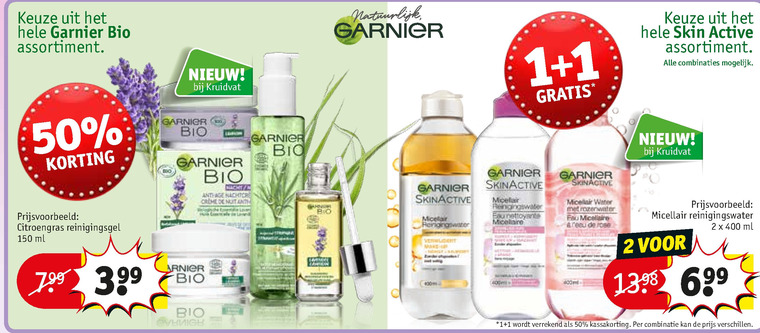 Garnier bio   nachtcreme, gezichtsreiniging folder aanbieding bij  Kruidvat - details