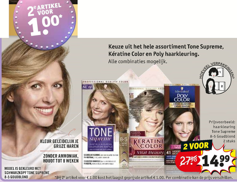 Tone Supreme   haarkleuring folder aanbieding bij  Kruidvat - details