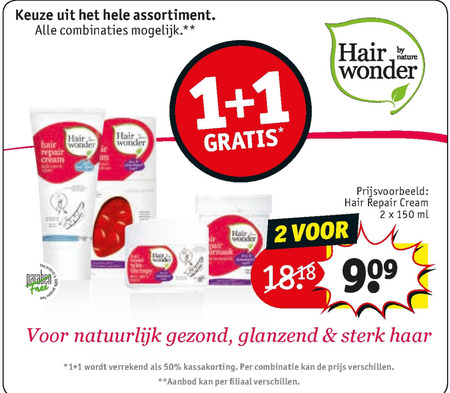 Hairwonder   haarserum, shampoo folder aanbieding bij  Kruidvat - details