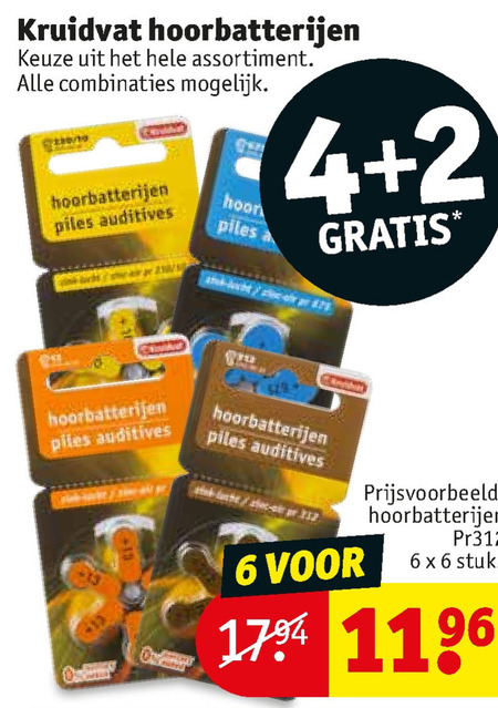 Kruidvat Huismerk   gehoorapparaatbatterijen folder aanbieding bij  Kruidvat - details