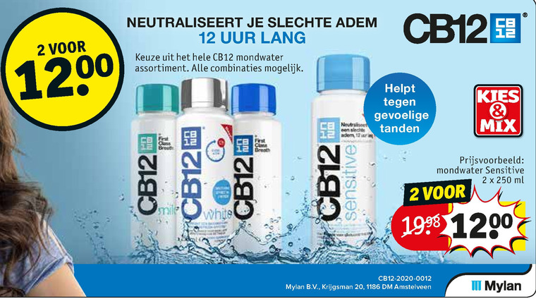 CB12   mondwater folder aanbieding bij  Kruidvat - details