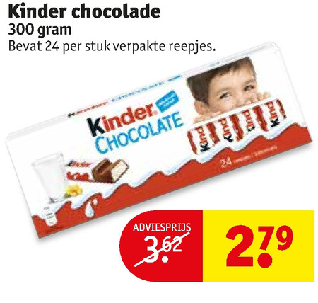 Kinder   chocoladereep folder aanbieding bij  Kruidvat - details