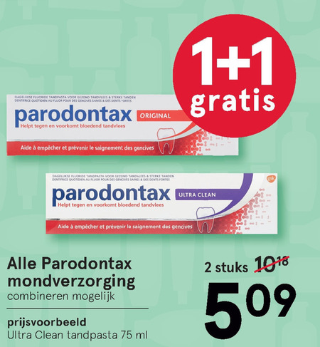 Paradontax   tandpasta folder aanbieding bij  Etos - details