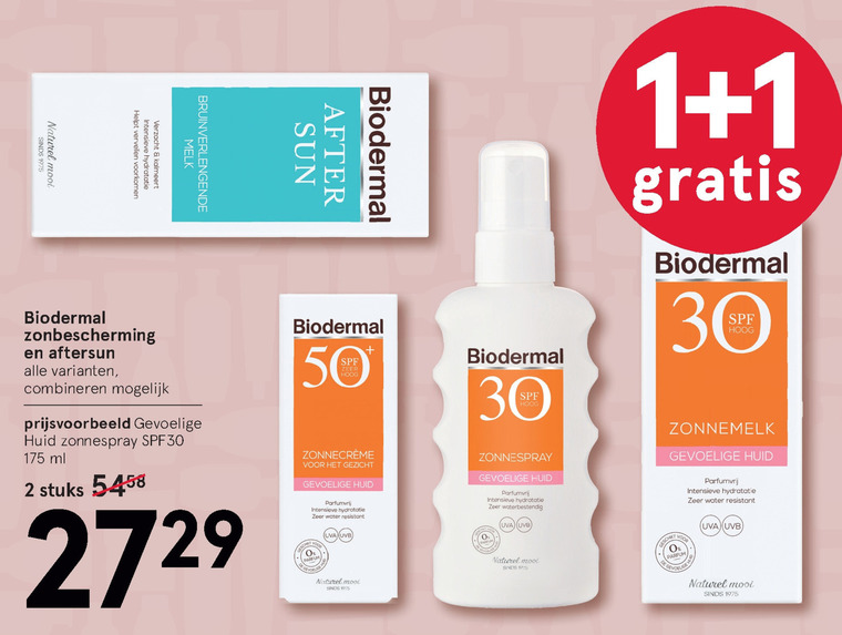 Biodermal   aftersun, zonnebrandolie folder aanbieding bij  Etos - details