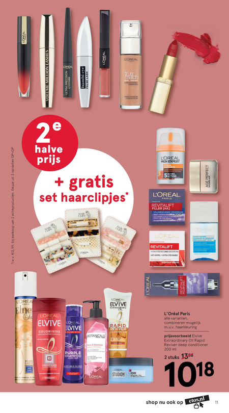 L Oreal   heren gezichtsverzorging, haarmasker folder aanbieding bij  Etos - details