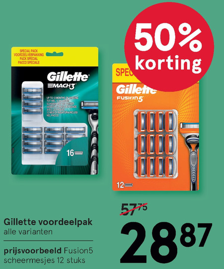 Gillette   scheermesjes folder aanbieding bij  Etos - details