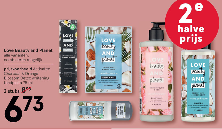 Love beauty and planet   conditioner, douchegel folder aanbieding bij  Etos - details