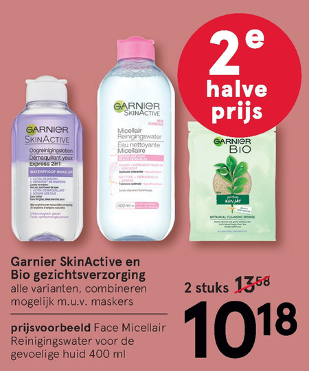 Garnier Skin Active   gezichtsreiniging, dagcreme folder aanbieding bij  Etos - details