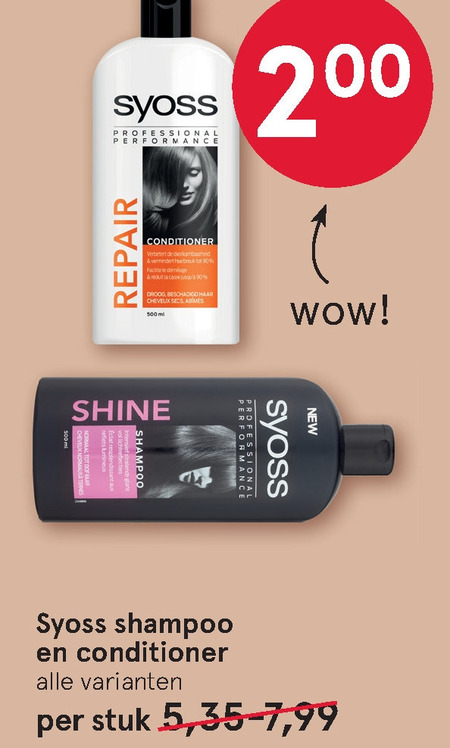 Syoss   shampoo, conditioner folder aanbieding bij  Etos - details