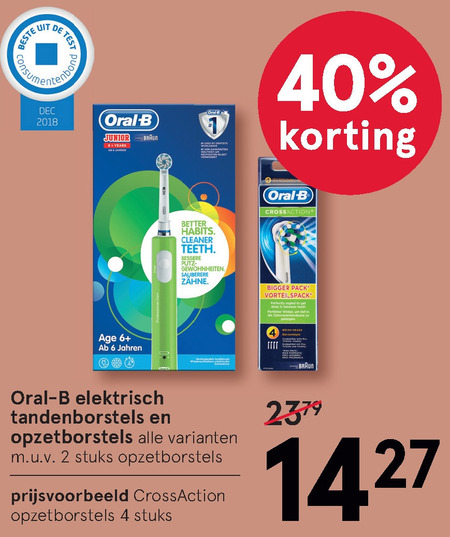 Braun Oral-B   electrische tandenborstel, opzetborstel folder aanbieding bij  Etos - details