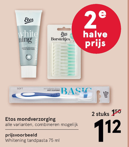 Etos Huismerk   tandenstokers, tandpasta folder aanbieding bij  Etos - details