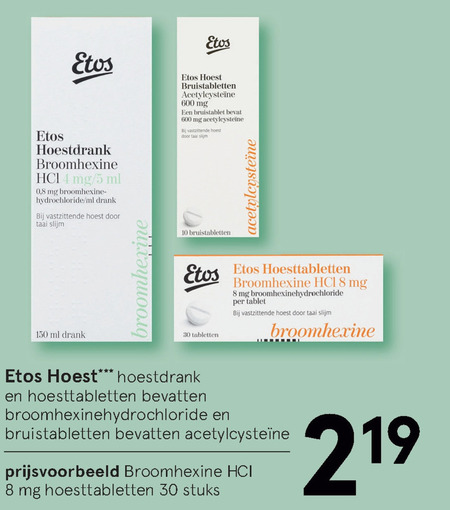 Etos Huismerk   hoestsiroop folder aanbieding bij  Etos - details