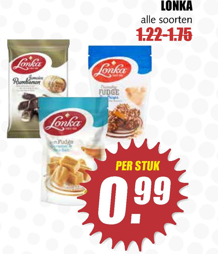 Lonka   snoep, fudge folder aanbieding bij  MCD Supermarkt Basis - details