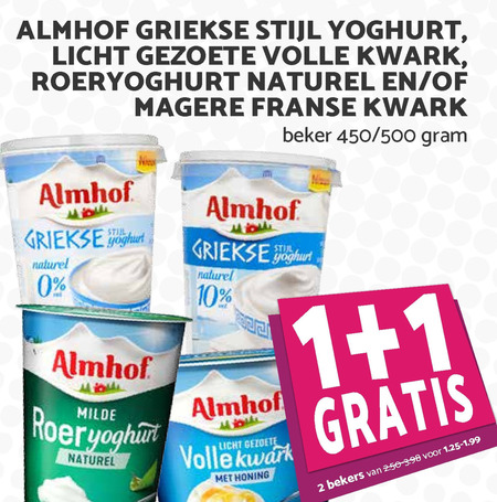 Almhof   yoghurt, kwark folder aanbieding bij  Boons Markt - details