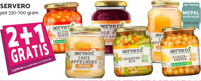 Servero   groenteconserven, appelmoes folder aanbieding bij  Boons Markt - details