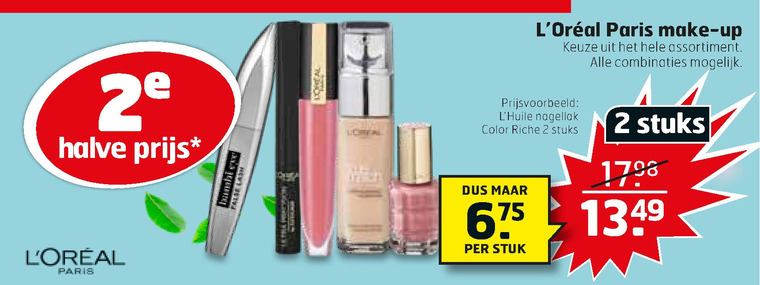 L Oreal   mascara, foundation folder aanbieding bij  Trekpleister - details