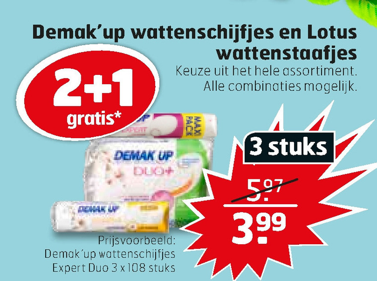 Demak up   wattenstaafjes, wattenschijfjes folder aanbieding bij  Trekpleister - details