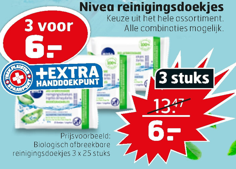 Nivea   reinigingsdoekje folder aanbieding bij  Trekpleister - details