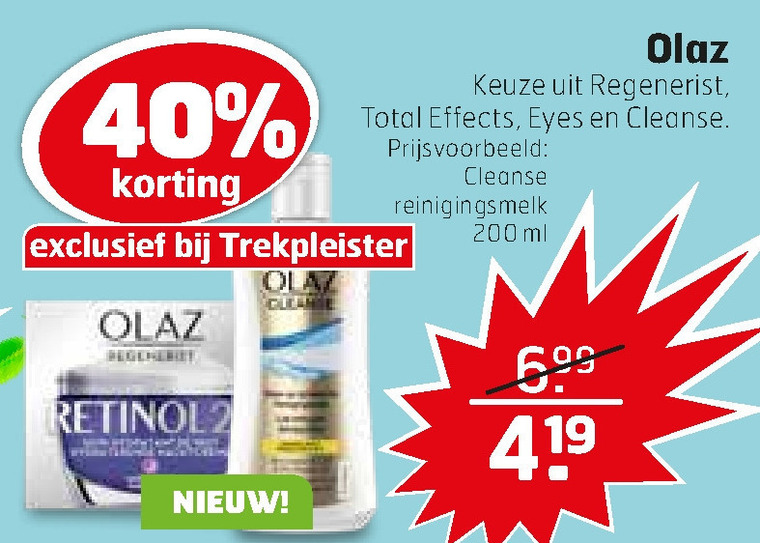 Olaz   gezichtsverzorging, nachtcreme folder aanbieding bij  Trekpleister - details